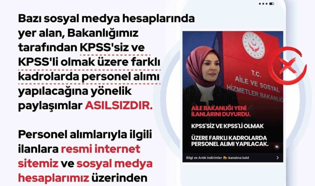 Aile ve Sosyal Hizmetler Bakanlığı, KPSS sınavı olmadan ya da