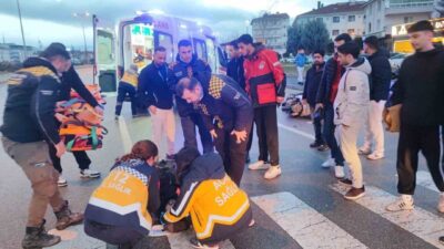 Sincan ilçesinde motokuryenin kontrolünü kaybederek yola savrulması sonucu yaralanma meydana