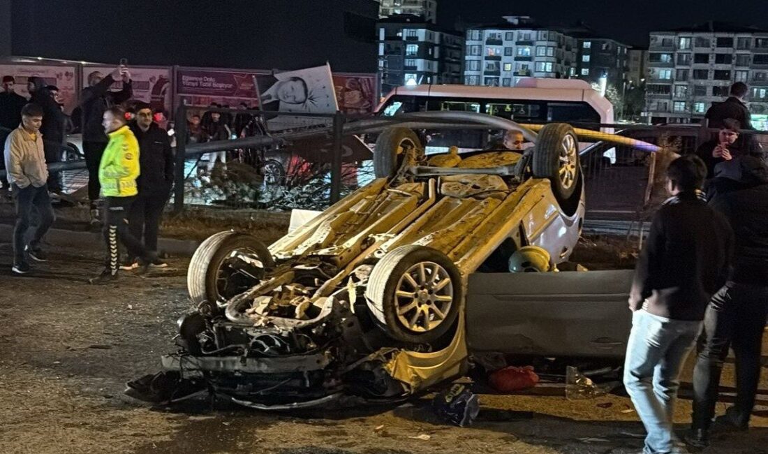 Batman’da meydana gelen trafik kazasında, bir aracın demir korkulukları aşarak