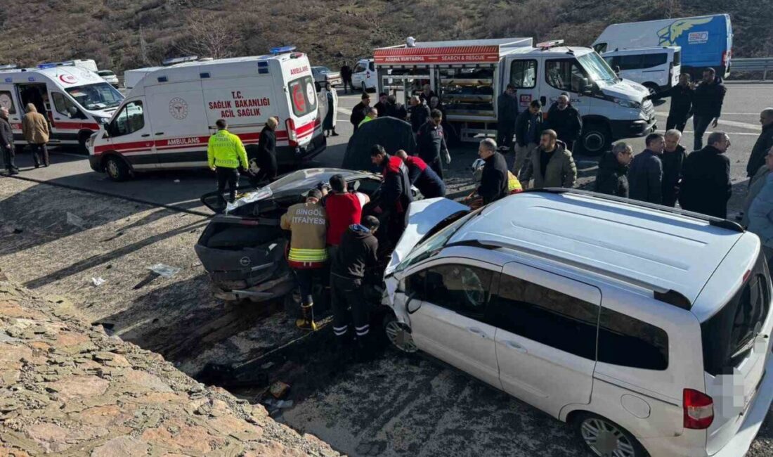 Bingöl ilinde meydana gelen trafik kazasında, bir otomobil ile hafif
