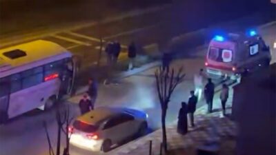 Bolu’da, D-100 kara yolu üzerinde seyir halindeki özel halk otobüsü,