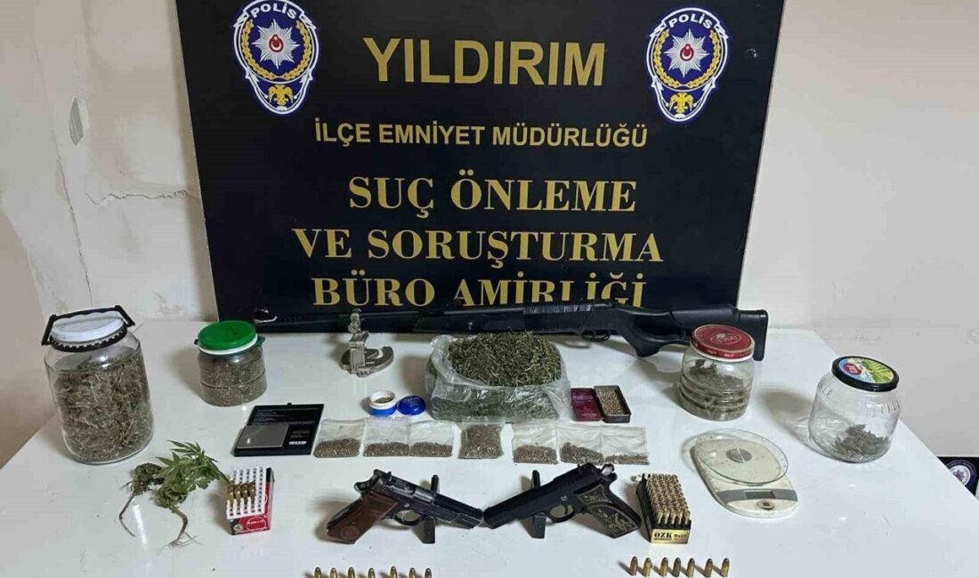 Bursa’nın Yıldırım ilçesinde uyuşturucu ticareti ve ruhsatsız silah bulundurma iddialarının