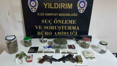 Bursa’nın Yıldırım ilçesinde uyuşturucu ticareti ve ruhsatsız silah bulundurma iddialarının