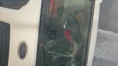 Kocaeli TEM Otoyolu gişelerinde meydana gelen olayda, kontrolden çıkan bir