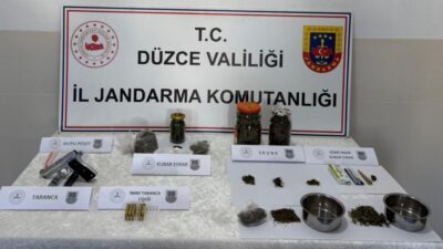Düzce ilinde jandarma ekipleri tarafından gerçekleştirilen bir operasyonda uyuşturucu madde