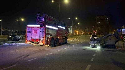 Melikgazi ilçesinde meydana gelen trafik kazasında bir otomobil ile bir