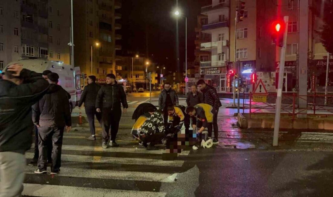 Talas ilçesinde meydana gelen trafik kazasında ciple çarpışan motosiklet sürücüsü
