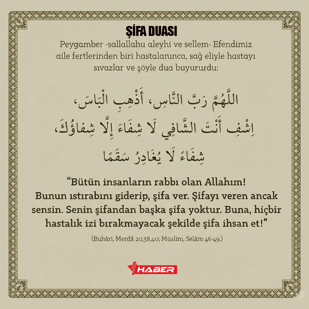 hastalıktan kurtulmak için dua