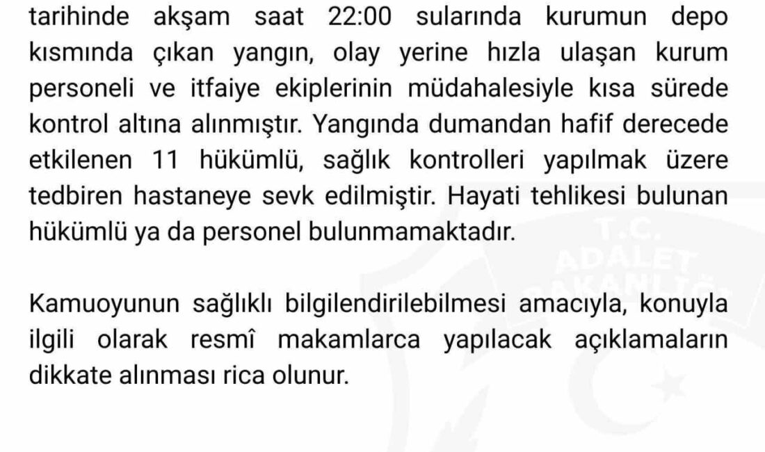 Sakarya’nın Hendek ilçesinde bulunan Hendek Kadın Açık Ceza İnfaz Kurumu’nda