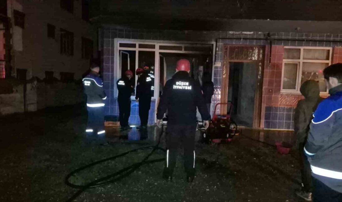 Düzce merkeze bağlı Aziziye Mahallesi’nde bulunan 3 katlı bir binanın
