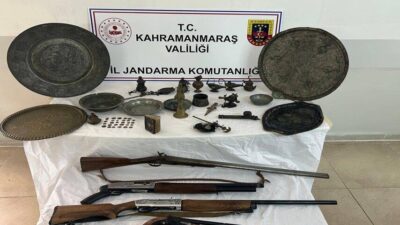 Kahramanmaraş’ta gerçekleştirilen operasyonda, tarihi öneme sahip olduğu düşünülen çeşitli objeler