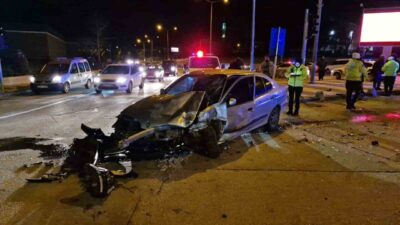 Karaman’da, polisin “dur” ihtarına uymayan ve kaçmaya başlayan bir otomobil,