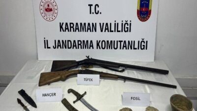 Karaman’da jandarma ekipleri tarafından yapılan operasyonlarda uyuşturucu maddeler ve tarihi