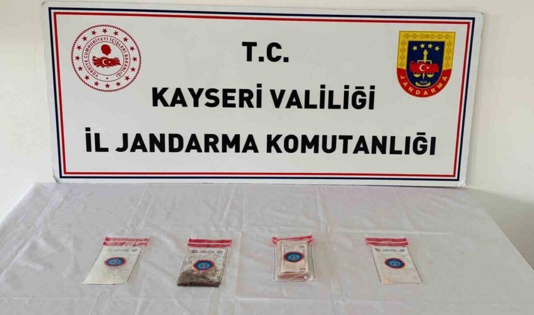 Kayseri’de, jandarma ekipleri tarafından gerçekleştirilen operasyonda, ’uyuşturucu veya uyarıcı madde