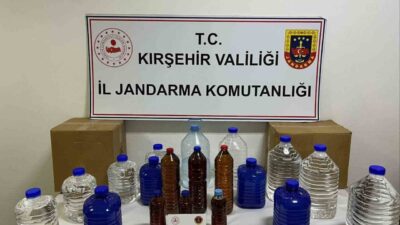 Kırşehir’de jandarma ekipleri tarafından düzenlenen operasyonda 28 litre kaçak alkol