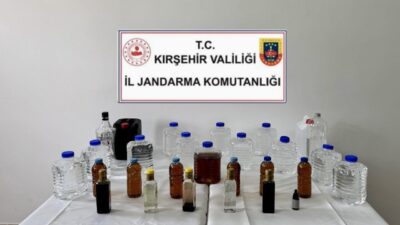 Kırşehir’de Jandarma ekipleri tarafından gerçekleştirilen operasyonda kaçak 50 litre etil