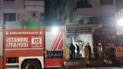 Maltepe ilçesinde gece saatlerinde bir oto tamirhanesinde çıkan yangın korku