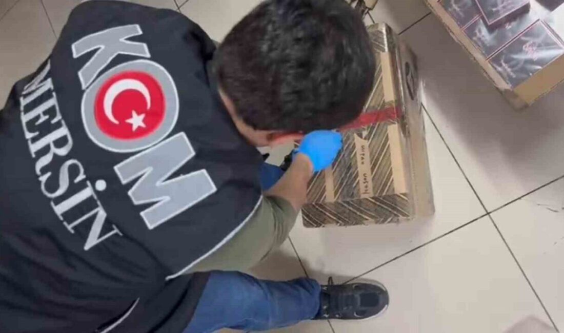 Mersin’de polis tarafından yürütülen operasyonda, kargoyla gönderilen paketler arasında yüzlerce
