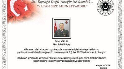 Milli Savunma Bakanlığı (MSB) tarafından yapılan açıklamada, hastaneye kaldırılan ve