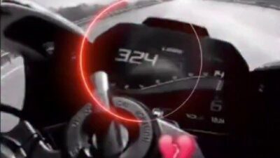 Hatay’da, otobanda ölüm riskini göze alarak 324 km/s hıza çıkan