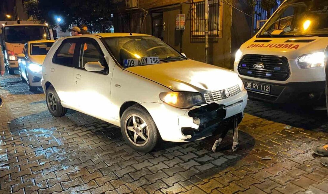 Aydın’ın Efeler ilçesinde bir motosiklet sürücüsü, bir otomobil ile çarpışması