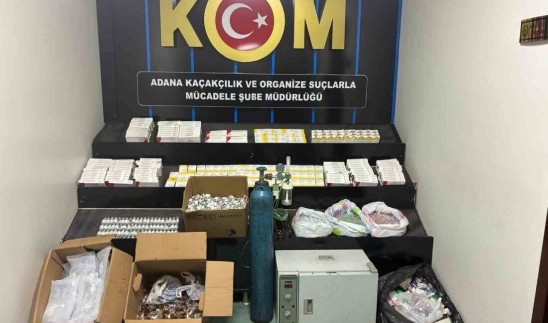 Adana’da bir evde gerçekleştirilen operasyonda 8 bin 180 adet tıbbi