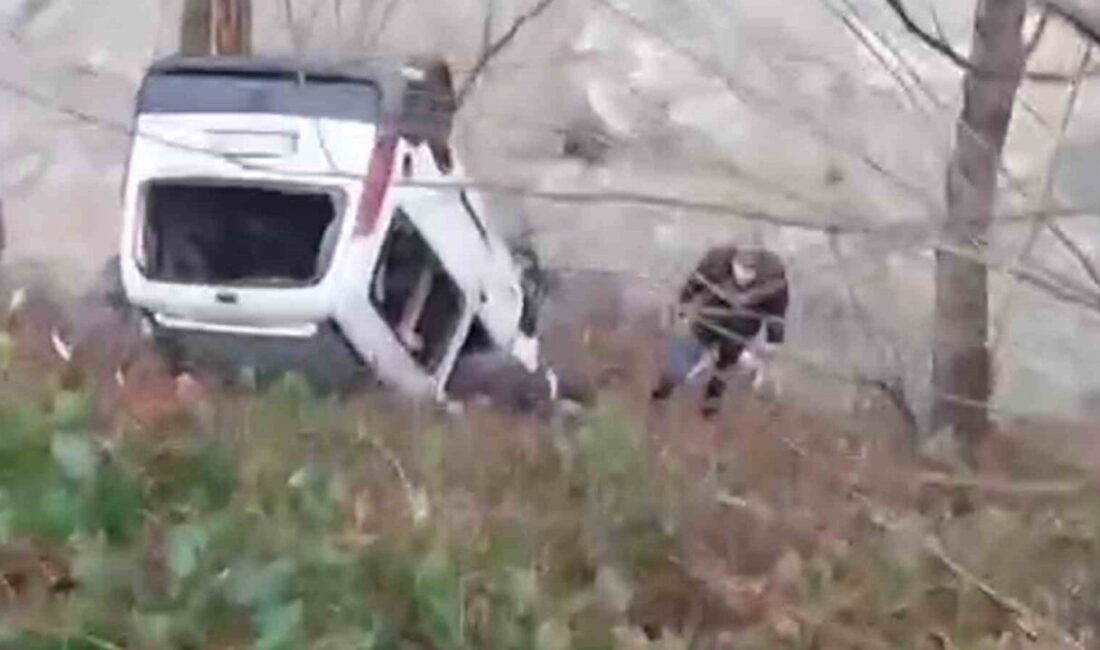 Rize’nin Kalkandere ilçesinde meydana gelen trafik kazasında bir kamyonet dereye