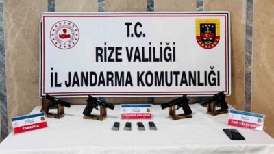 Rize İl Jandarma Komutanlığı ekipleri, “6136 Sayılı Kanuna Muhalefet” suçlarına