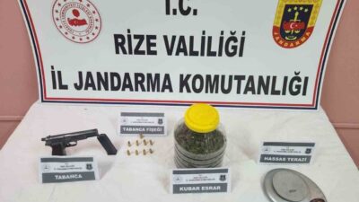 Rize’de yapılan bir operasyonda İl Jandarma Komutanlığı tarafından 2 kişinin