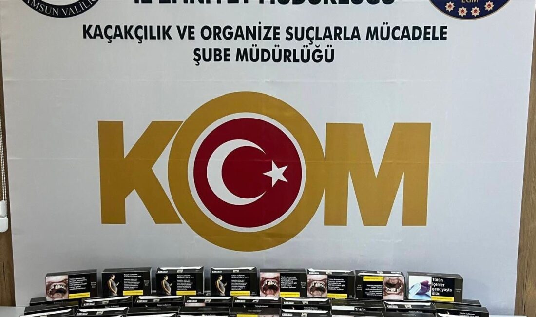 Samsun’un İlkadım ilçesinde gerçekleştirilen kaçakçılık operasyonunda polis ekipleri tarafından 11,200