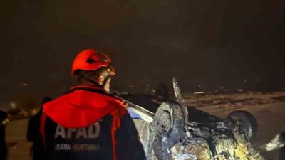 Şırnak-Siirt kara yolunda meydana gelen bir kaza sonucunda araç takla