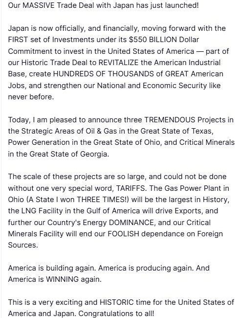 ABD Başkanı Donald Trump, Japonya ile yapılan ticaret anlaşmasının bir