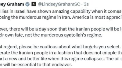 ABD’li Cumhuriyetçi Senatör Lindsey Graham, İsrail’in İran’ın petrol tesislerine düzenlediği
