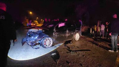 Adana’nın Kozan ilçesinde meydana gelen trafik kazasında bir otomobil kontrolden
