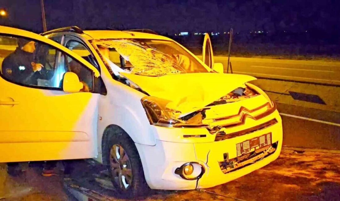 Aksaray’da meydana gelen trafik kazasında hafif ticari aracın yayaya çarpması