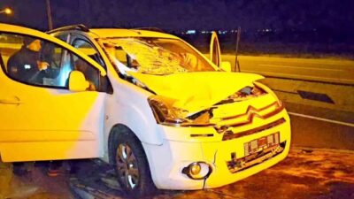 Aksaray’da meydana gelen trafik kazasında hafif ticari aracın yayaya çarpması