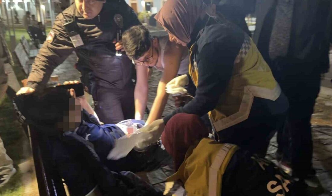 Aksaray’da Selçuk Parkı’nda kimliği belirsiz bir şahıs tarafından bıçaklanarak ağır
