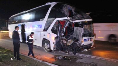 Amasya’da meydana gelen trafik kazasında bir yolcu otobüsü ile bir