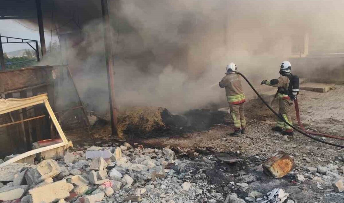 Hatay’ın Antakya ilçesinde meydana gelen yangın, itfaiye ekiplerinin müdahalesiyle evlere