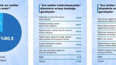 Türk Eğitim-Sen, ara tatil ile ilgili gerçekleştirdiği anket sonuçlarını kamuoyuyla