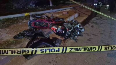 Eskişehir’de meydana gelen bir trafik kazasında motosiklet sürücüsü, çarptığı aydınlatma
