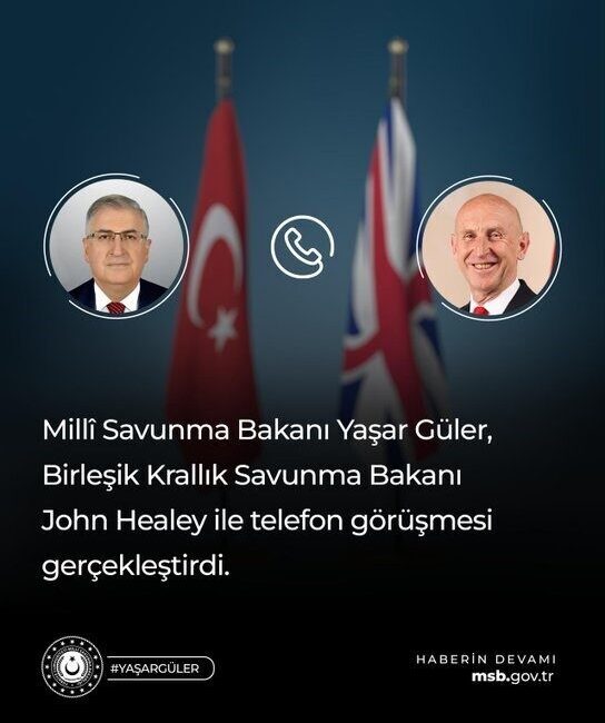 Türkiye’nin Milli Savunma Bakanı Yaşar Güler, Birleşik Krallık Savunma Bakanı