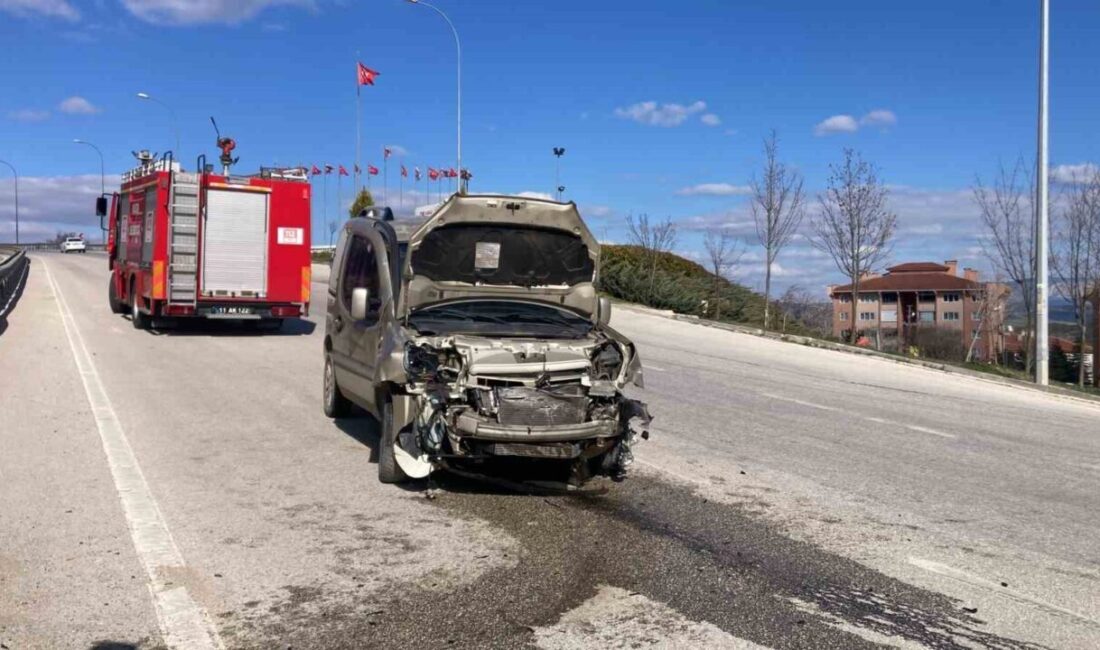 Bilecik’te meydana gelen bir trafik kazasında, seyir halindeki hafif ticari