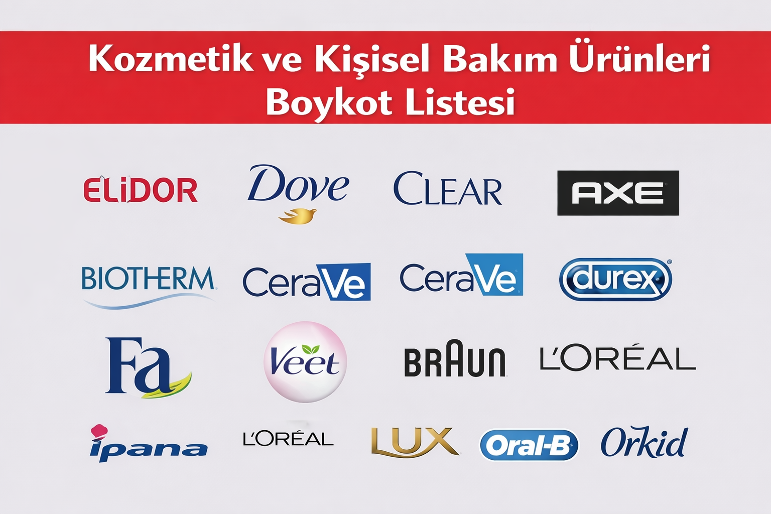 boykot kozmetik ürünler listesi