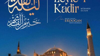 Cumhurbaşkanı Recep Tayyip Erdoğan, Kadir Gecesi’ni kutlayarak Türk milleti ve