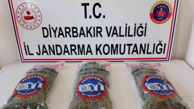 Diyarbakır ilinde Jandarma ekipleri tarafından gerçekleştirilen operasyonlarda 25 kilogram esrar