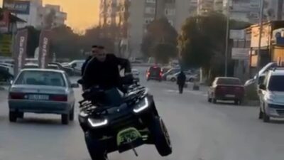 Bornova ilçesinde, ATV ile drift yaparken yakalanan sürücüye ağır bir
