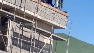 Elazığ’da, Sürsürü Mahallesi’nde yer alan 10 katlı inşaat halindeki bir