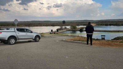 Gaziantep’te meydana gelen şiddetli yağışlar sonrasında, Karkamış ilçesinde Fırat Nehri’nin