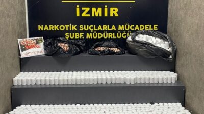 İzmir’in Karabağlar ilçesinde gerçekleştirilen bir operasyonda bir araçta yapılan aramada